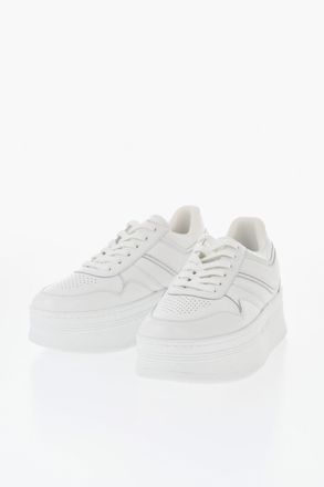 Celine Leather Low Sneakers in Solid Color with 5cm Platform Celine