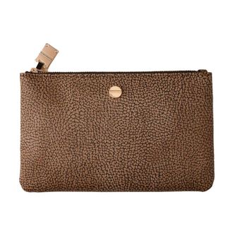 Borbonese Vite Flat Pouch - Dames - Clutches - Bruin - ONE Size - Leer - Tassen