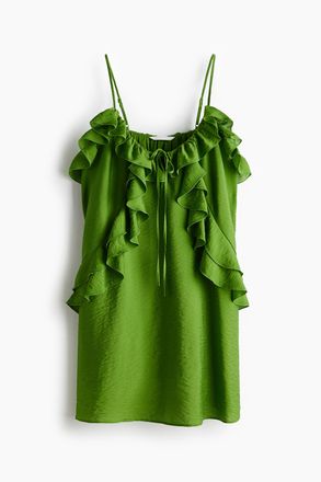 H&M Tr&auml;gerkleid mit Volantbes&auml;tzen - Gr&uuml;n