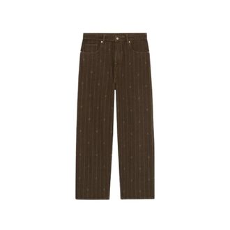Dr&ocirc;le de Monsieur Jeans, Heren, Bruin, M, Katoen, Monogram Baggy Jeans