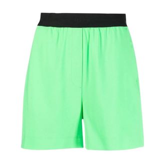 Msgm Lichtgewicht Wollen Bermuda Shorts - Dames - Bermuda - Groen - M - Wol - Korte Broeken