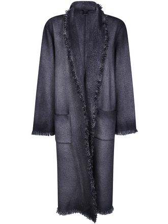 Avant Toi Coat Fringe Hand Painted Herringbone