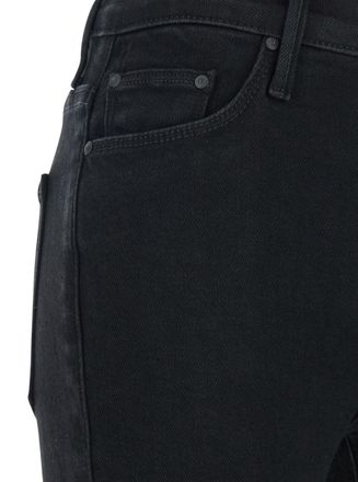 Mother Womens Jeans Mid Rise Flared Black Denim