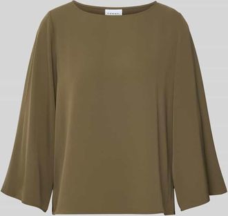 Comma Relaxed Fit Bluse mit Rundhalsausschnitt in Khaki, Gr&ouml;&szlig;e 34