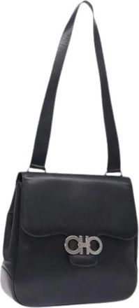 Ferragamo Tweedehands leren schoudertassen - Dames - Vintage Schoudertas - Zwart - ONE Size - Vintage