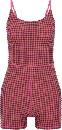 The Upside Tuta corta Aliki Kiva a quadri - Rosa