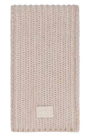 Fendi Virgin Wool and Cashmere Scarf - Beige