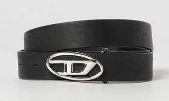 Diesel Cintura 1DR in pelle liscia con fibbia Oval D