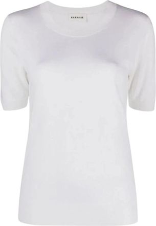 P.A.R.O.S.H. Linfa 25 Trui met korte mouwen - Dames - T-shirts - Wit - M - Wol - Tops
