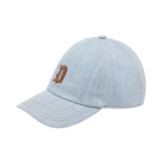 Dondup Denim Baseballpet met Geborduurd Logo - Heren - Petten - Blauw - ONE Size - Denim - Accessoires