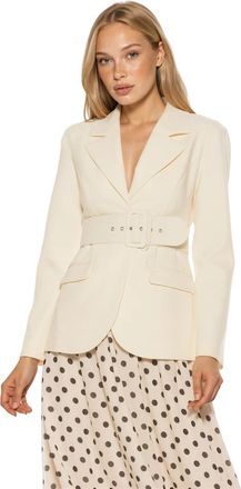 Alexia Admor Galen Fitted Wide Shoulder Long in Ivory at Nordstrom, Size 12