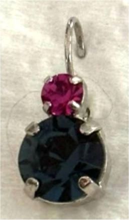 Mariana Womens Crown Jewels Audrey Earrings In Dark Blue/ Pink