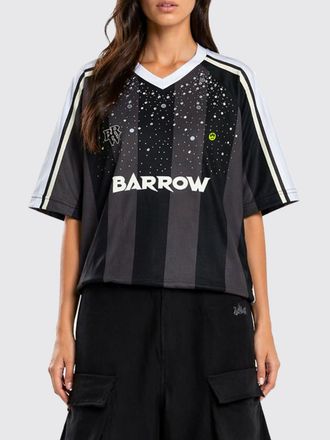 Barrow T-shirt in mesh a righe con stampa logo e strass applicati