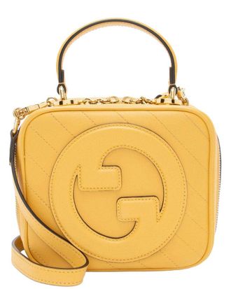 Gucci Yellow Diagonal Stitched Calfskin Blondie Top Handle (Authentic Pre- Loved)