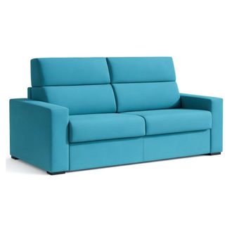 Dmora Sof&aacute; Cama 2 Plazas Ecate, Desenfundable, Con Almacenaje, Hecho En Italia, Apertura Abatible, 200x95 Cm Azul