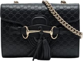 Gucci Pre-owned Mini Emily - Dames - Vintage Schoudertas - Zwart - ONE Size - Leer - Vintage