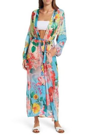Ranee&rsquo;s Floral Long Robe in Ombre at Nordstrom Rack
