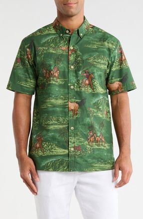 Kahala Paniolo Country Print Cotton Short Sleeve Button-Down Shirt in Meadow at Nordstrom, Size X-Large