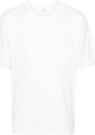 Lardini Katoenen T-shirt met Zak - Heren - T-shirts - Wit - 2XL - Katoen - Tops