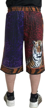 Dolce & Gabbana Multicolor Tiger Print Men Bermuda Shorts
