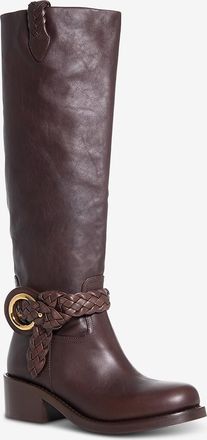 Zimmermann Flache Lederstiefel mit Quadratabsatz Helix