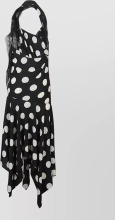 Junya Watanabe polka dot halter midi dress asymmetric lace
