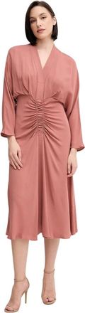 Sandro Ferrone Vestido Midi de Cuello en V - Dresses - Mujer - Naranja - S