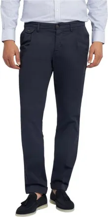 Brooks Brothers Pantalones Chinos de Algod&oacute;n de Corte Regular con Doble Pliegue - Trousers - Hombre - Azul - W40