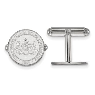 Diamond2Deal Sterling Silver Rhodium-plated Penn State University Crest Cuff Links