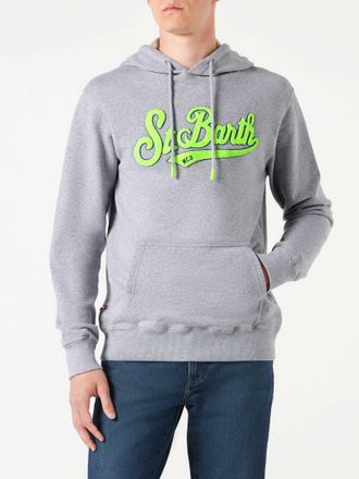 MC2 Saint Barth Man Cotton Hooded Grey Sweatshirt