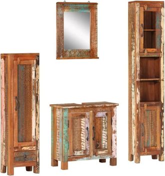 vidaXL Vidaxl - Conjunto De Muebles De Ba&ntilde;o 4 Piezas Madera Maciza Reciclada