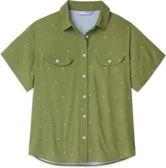 Stio | Womens Shifter Shirt Short Sleeve, Size Extra Small in Terrain Dot