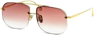 Linda Farrow Lfl 1539 C6 SUN Zonnebrillen - unisex - Zonnebrillen - Geel - 62 MM - Accessoires