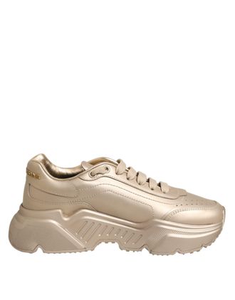 Dolce & Gabbana Gold Leather Daymaster Women Sneaker Womens Shoes