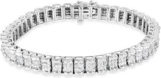 House of Brilliance 14K White Gold 5.00 Cttw Diamond Belt and Buckle Tennis Bracelet at Nordstrom