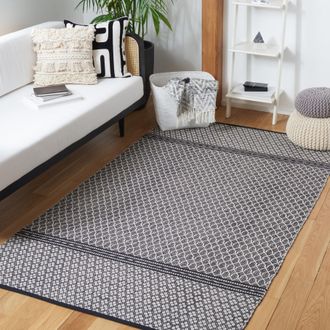 Safavieh Kilim Flat Weave Area Rug, Black / Ivory Bohemian Style Easy Care