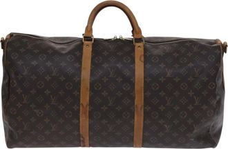 Louis Vuitton Keepall Bandoulière 60 Brown Canvas Travel Bag (Pre-Owned)