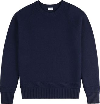 Fay Maglione girocollo con applicazioni sui gomiti - Blu