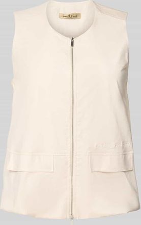 Smith & Soul Weste mit Zweiwege-Rei&szlig;verschluss und Pattentaschen in Sand, Gr&ouml;&szlig;e XL