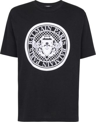 Balmain Munt T-shirt - Heren - T-shirts - Zwart - S - Katoen - Tops