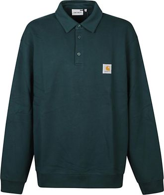 Carhartt Work in Progress Green Long Sleeves Logo Polo