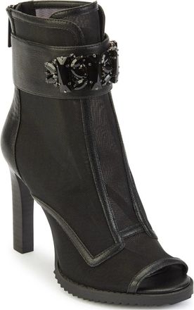 Karl Lagerfeld Blayze Boots Womens Black Peep Toe Ankle Bootie LION578