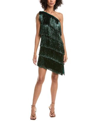 Tadashi Shoji Sonny Metallic Fringe Mini Dress