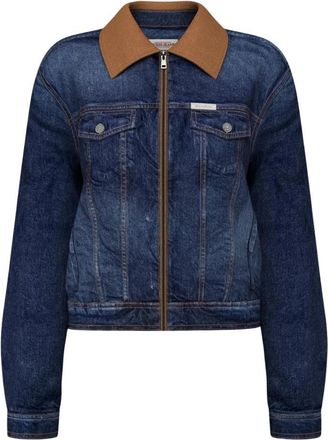 Guess Denim Jack met Contrasterende Kraag - Dames - Spijkerjassen - Blauw - XS - Denim - Jassen
