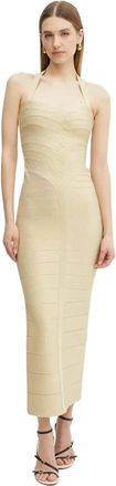 H&eacute;rve L&eacute;ger Iris Jurk - Dames - Maxi kleedjes - Geel - L - Polyester - Kleedjes