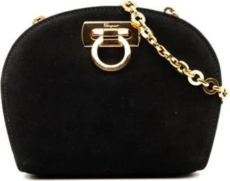 Ferragamo Pre-owned Mini Bags, female, Black, Size: ONE SIZE Pre-owned Leather Shoulder Bag