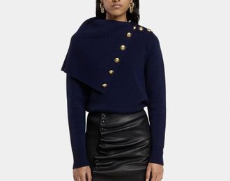 Paco Rabanne Wool Turtleneck Sweater In Navy