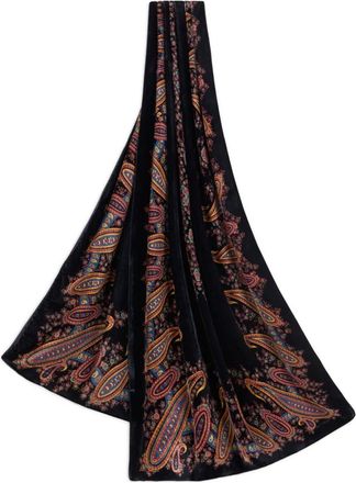Etro Sciarpa con frange e stampa paisley - Nero