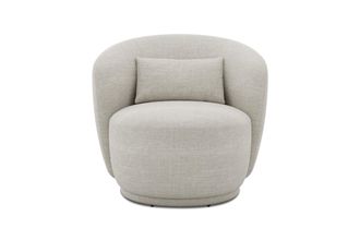 Castlery Avery Swivel Armchair Customized, (Performance Linen Weave) Sand, Spill-Resistant, 360-&deg; Swivel for Chairs, Grey, Castlery