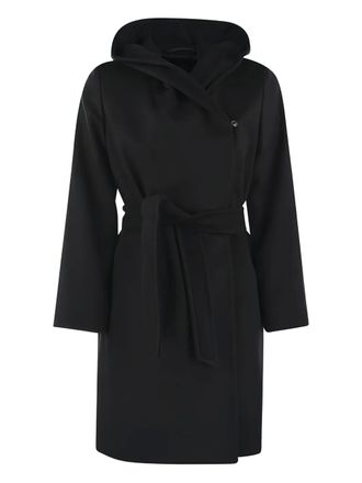 Max Mara hooded belted coat - Black